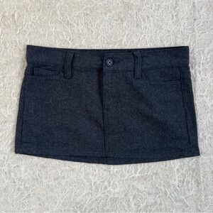 J. Galt x Brandy Melville Charcoal Wool Micro Mini Skirt - size Small